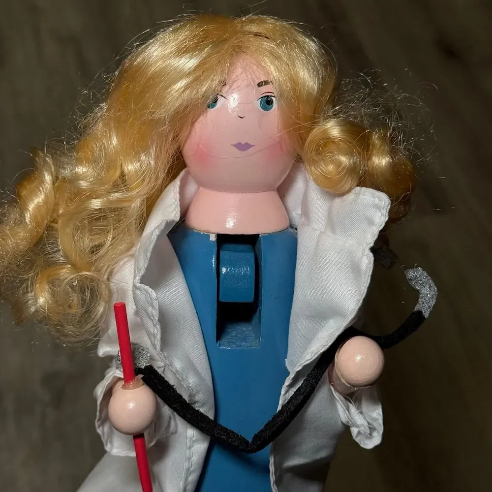 Wooden Doctor nurse medical gift Nutcracker 15‎ inches tall